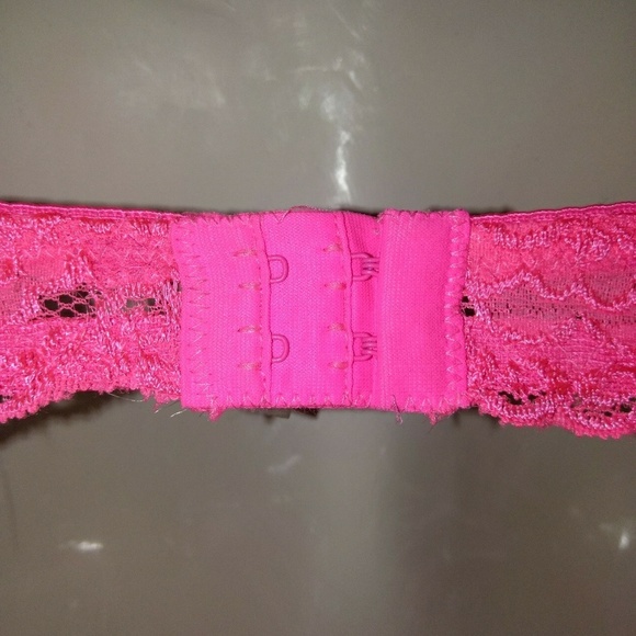 Bright Pink Lace Push up Bra 34C - Picture 4 of 5